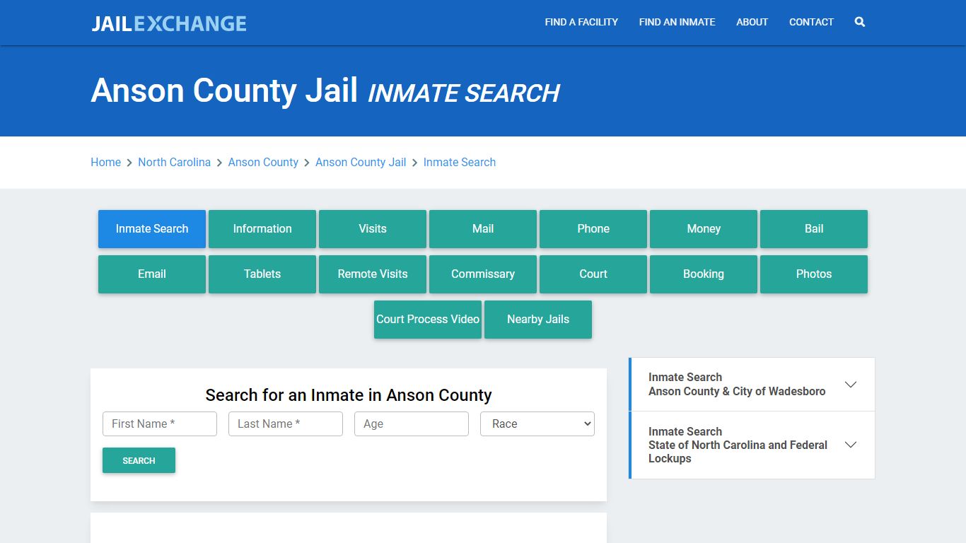 Anson County Jail, NC Inmate Search: Roster & Mugshots