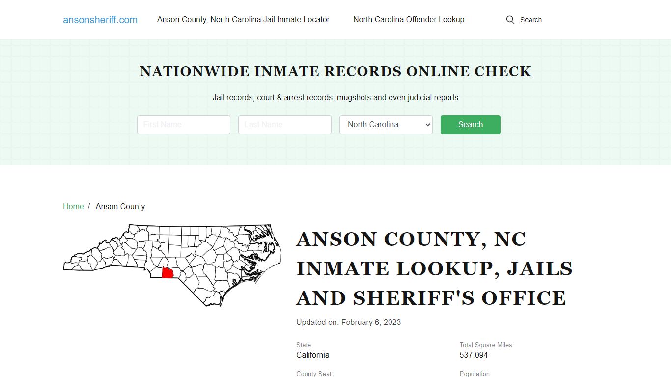 Anson County, NC Inmate Search, Jails, Sheriff